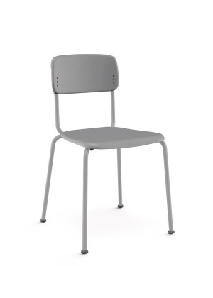 Cadeira Fixa 41008 Estrutura Prata - Linha Joy - Cavaletti  - Rev Plásticos Joy - Cor (Plast Joy) Areia