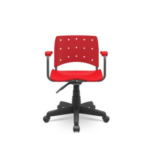 Cadeira Giratória Secretária Ergoplax 33970 Sem Estofado, Assento E Encosto Coloridos, Estrutura Preta, Com Braços – Plaxmetal  - Rev Plásticos Plaxmetal - Plpx Plástico Vermelho Cereja 11 Cadeira Giratória Secretária Ergoplax 33970 Sem Estofado, Assento E Encosto Coloridos, Estrutura Preta, Com Braços – Plaxmetal  - Rev Plásticos Plaxmetal - Plpx Plástico Vermelho Cereja 11