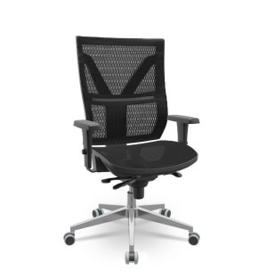 Cadeira Giratória Presidente Darix X+ 75000 Slider, Assento E Encosto Em Tela Aero T67, Base Alumínio, Rod. 65 Pu, Braço Regulável Pu - Plaxmetal  - Rev Tela - Tl Tela Preto Cadeira Giratória Presidente Darix X+ 75000 Slider, Assento E Encosto Em Tela Aero T67, Base Alumínio, Rod. 65 Pu, Braço Regulável Pu - Plaxmetal  - Rev Tela - Tl Tela Preto