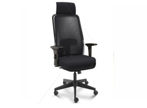 Cadeira Giratória 16001 Sre-Mc, Encosto Tela Newnet, C/ Apoio Lombar Regulável, Apoio Cabeça, Aranha Nylon, Rod. 50 Pu, Braço Sl - Linha Newnet - Cavaletti  - Rev Grid - Cor (Grid) Cinza Titânio - Tlnew Cinza