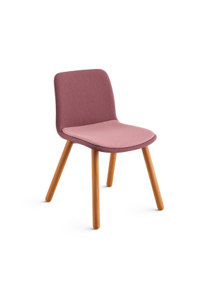 Cadeira Fixa 46376, Pé Palito Madeira Envernizada, Concha Plástica Revestida C/ Sobre Assento Revestido - Linha Match - Cavaletti  - Rev Poliéster - Cor (Poliéster) Azul Cadeira Fixa 46376, Pé Palito Madeira Envernizada, Concha Plástica Revestida C/ Sobre Assento Revestido - Linha Match - Cavaletti  - Rev Poliéster - Cor (Poliéster) Azul