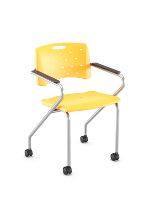 Cadeira Secretária 35007 Z, C/ Braço C/ Rod. - Linha Viva - Cavaletti  - Rev Plásticos Viva - Cor (Plast Viva) Branco Cadeira Secretária 35007 Z, C/ Braço C/ Rod. - Linha Viva - Cavaletti  - Rev Plásticos Viva - Cor (Plast Viva) Branco