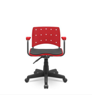 Cadeira Giratoria Secretária Ergoplax 33970 Assento Estofado, Assento E Encosto Coloridos, Estrutura Preta, Com Braços – Plaxmetal  - Rev Plásticos Plaxmetal - Plpx Plástico Vermelho Cereja 11 Cadeira Giratoria Secretária Ergoplax 33970 Assento Estofado, Assento E Encosto Coloridos, Estrutura Preta, Com Braços – Plaxmetal  - Rev Plásticos Plaxmetal - Plpx Plástico Vermelho Cereja 11