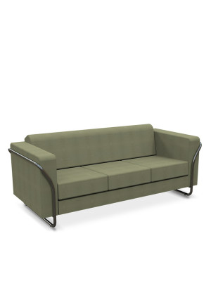 Sofá Espera 12205 3 Lugares - Pé Tubular Cromado - Linha Box – Cavaletti  - Rev Space - Cor (Space) Marrom Sofá Espera 12205 3 Lugares - Pé Tubular Cromado - Linha Box – Cavaletti  - Rev Space - Cor (Space) Marrom