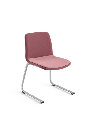 Cadeira Fixa 46075 Estrutura C, Concha Plástica Revestida C/ Sobre Assento Revestido - Linha Match - Cavaletti  - Rev Grid - Cor (Grid) Laranja Âmbar Cadeira Fixa 46075 Estrutura C, Concha Plástica Revestida C/ Sobre Assento Revestido - Linha Match - Cavaletti  - Rev Grid - Cor (Grid) Laranja Âmbar