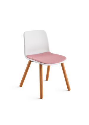 Cadeira Fixa 46366, Pé Palito Madeira Envernizada, Concha Plástica C/ Sobre Assento Revestido - Linha Match - Cavaletti  - Rev Plasticos Match - Cor (Match) Amarelo Cadeira Fixa 46366, Pé Palito Madeira Envernizada, Concha Plástica C/ Sobre Assento Revestido - Linha Match - Cavaletti  - Rev Plasticos Match - Cor (Match) Amarelo