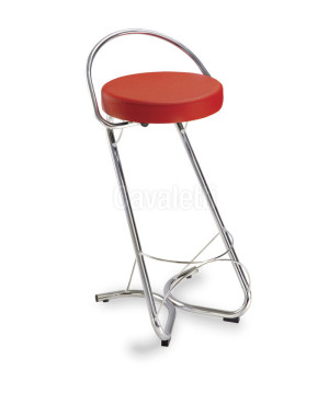 Banqueta Baixa Com Encosto 14016, Estrutura Cromada, Altura 500 Mm - Linha Fun - Cavaletti  - Rev Couro Ecologico - Cor (Cec)Preto Banqueta Baixa Com Encosto 14016, Estrutura Cromada, Altura 500 Mm - Linha Fun - Cavaletti  - Rev Couro Ecologico - Cor (Cec)Preto