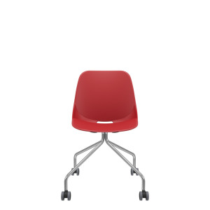 Cadeira Quick 62001 Concha Termoplástica, Estrutura Cromada, 4 Pés Com Rod. Pu 55Mm – Plaxmetal  - Rev Plásticos Plaxmetal - Plpx Plástico Branco 07