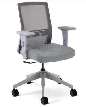 Cadeira Giratória 17101 Syncron, Encosto Tela Velo, Aranha Up , Rod. 65 Nylon, Braço Sl, Estrutura Cinza - Linha Moov - Cavaletti  - Rev Space - Cor (Space) Marrom - Tlvelo Preto