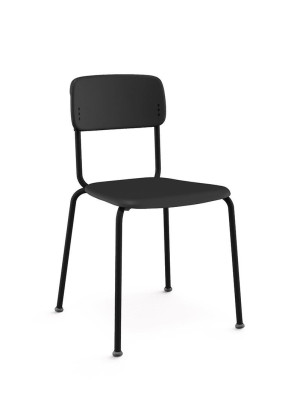 Cadeira Fixa 41008 Estrutura Preta - Linha Joy - Cavaletti  - Rev Plásticos Joy - Cor (Plast Joy) Telha