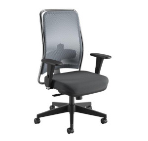 Cadeira Giratória 16001 Sre-Mc, Encosto Tela Newnet, C/ Apoio Lombar Regulável, Aranha Nylon, Rod. 50 Pu, Braço Sl - Linha Newnet - Cavaletti  - Rev Haven - Cor (Haven) Asfalto - Tlnew Cinza