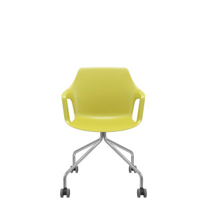 Cadeira Giratória Vesper 64001 4 Pés Com Rod. Pu, Sem Estofado, Estrutura Cromada - Plaxmetal  - Rev Plásticos Plaxmetal - Plpx Plástico Basalto 52