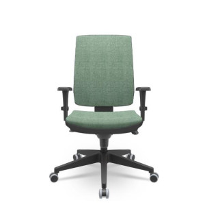 Cadeira Giratória Presidente Brizza Soft 99005 Mecanismo Slider, Encosto Regulável, Base Piramidal, Rod. Pu 55Mm, Braço 3D – Plaxmetal  - Rev Vinil - Corplax Vinil Bege