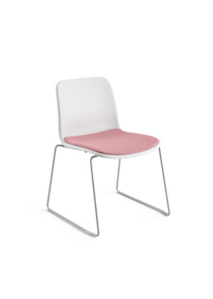 Cadeira Fixa 46067 Estrutura Arco, Concha Plástica C/ Sobre Assento Revestido - Linha Match - Cavaletti  - Rev Plasticos Match - Cor (Match) Nude Rose Cadeira Fixa 46067 Estrutura Arco, Concha Plástica C/ Sobre Assento Revestido - Linha Match - Cavaletti  - Rev Plasticos Match - Cor (Match) Nude Rose