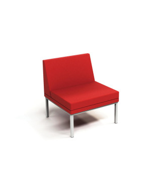 Sofá Espera 36505, Central, Sem Braço - Linha Talk - Cavaletti  - Rev Poliéster Méscla - Cor (Mescla) Grafite Com Preto