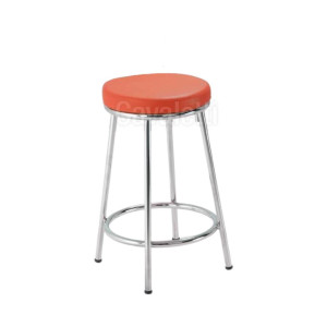 Banqueta Baixa Com Encosto 14015, Estrutura Cromada, Altura 500 Mm - Linha Fun - Cavaletti  - Rev Vinil - Cor (Vinil) Azul Marinho Banqueta Baixa Com Encosto 14015, Estrutura Cromada, Altura 500 Mm - Linha Fun - Cavaletti  - Rev Vinil - Cor (Vinil) Azul Marinho