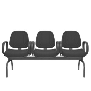 Longarina Executiva Premium 33975 3 Lugares, Braço Corsa, Estrutura Preta - Plaxmetal  - Rev Polipropileno - Corplax Pp Azul Longarina Executiva Premium 33975 3 Lugares, Braço Corsa, Estrutura Preta - Plaxmetal  - Rev Polipropileno - Corplax Pp Azul