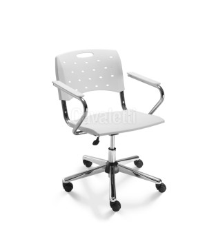 Cadeira Giratória Secretária 35004 Bg, Braço Z, Aranha Estampada, Rod. 50 Nylon - Linha Viva - Cavaletti  - Rev Plásticos Viva - Cor (Plast Viva) Branco Cadeira Giratória Secretária 35004 Bg, Braço Z, Aranha Estampada, Rod. 50 Nylon - Linha Viva - Cavaletti  - Rev Plásticos Viva - Cor (Plast Viva) Branco