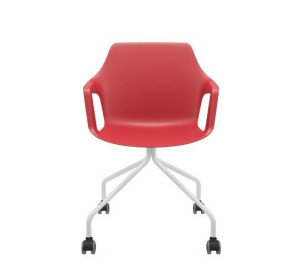 Cadeira Giratória Vesper 64001 4 Pés Com Rod. Pu, Sem Estofado, Estrutura Branca Ou Preta - Plaxmetal  - Rev Plásticos Plaxmetal - Plpx Plástico Basalto 52