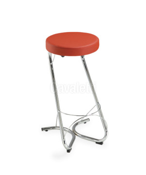 Banqueta Baixa 14016, Estrutura Cromada, Altura 500 Mm - Linha Fun - Cavaletti  - Rev Vinil - Cor (Vinil) Branco Banqueta Baixa 14016, Estrutura Cromada, Altura 500 Mm - Linha Fun - Cavaletti  - Rev Vinil - Cor (Vinil) Branco