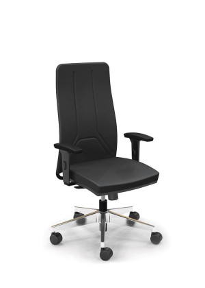 Poltrona Giratória Presidente 19001 Syncron, Aranha Alumínio Rod. 50 Pu, Braço Sl - Linha Way - Cavaletti  - Rev Couro Ecologico - Cor (Cec)Preto Poltrona Giratória Presidente 19001 Syncron, Aranha Alumínio Rod. 50 Pu, Braço Sl - Linha Way - Cavaletti  - Rev Couro Ecologico - Cor (Cec)Preto