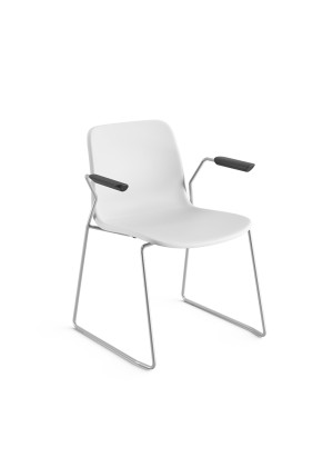 Cadeira Fixa 46907 Estrutura Arco C/ Braço - Linha Match - Cavaletti  - Rev Plasticos Match - Cor (Match) Azul Noite Cadeira Fixa 46907 Estrutura Arco C/ Braço - Linha Match - Cavaletti  - Rev Plasticos Match - Cor (Match) Azul Noite