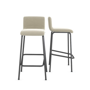 Banqueta Alta Com Encosto 14020, Estrutura Preta, Altura 700 Mm - Linha Fun - Cavaletti  - Rev Politex - Cor (Politex) Cinza Metal Banqueta Alta Com Encosto 14020, Estrutura Preta, Altura 700 Mm - Linha Fun - Cavaletti  - Rev Politex - Cor (Politex) Cinza Metal