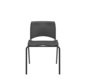 Cadeira Fixa Ergoplax Slim 63001 Montada, Estrutura Preta, Assento E Encosto Estofados, Assento E Encosto Preto – Plaxmetal  - Plpx Plástico Preto 13 - Corplax Vinil Preto - Estr Preto