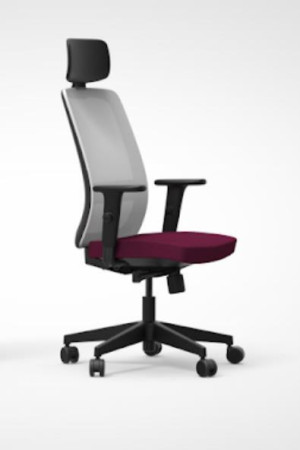 Poltrona Giratória 42101 Syncron, Assento C/ Reg. Profundidade, Encosto Tela Velo C/ Apoio Cabeça, Aranha Nylon, Rod. 65 Nylon, Braço Id - Linha Velo - Cavaletti  - Rev Vinil - Cor (Vinil) Azul Marinho - Tlvelo Preto