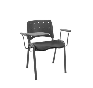 Cadeira Fixa Ergoplax 103849 Semi-Montada, Com Prancheta Escamoteável, Estrutura Preta, Assento Estofado, Assento E Encosto Preto – Plaxmetal  - Plpx Plástico Preto 13 - Corplax Vinil Preto - Estr Preto Cadeira Fixa Ergoplax 103849 Semi-Montada, Com Prancheta Escamoteável, Estrutura Preta, Assento Estofado, Assento E Encosto Preto – Plaxmetal  - Plpx Plástico Preto 13 - Corplax Vinil Preto - Estr Preto