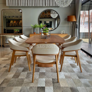 Conjunto Mesa Garda e 8 Cadeiras Pala - 