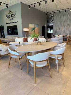 Conjunto Mesa Oval Master e Cadeira Pala - São José Store - 