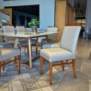 Conjunto Mesa Milo Vidro e Cadeira Catânia - São José Store - 