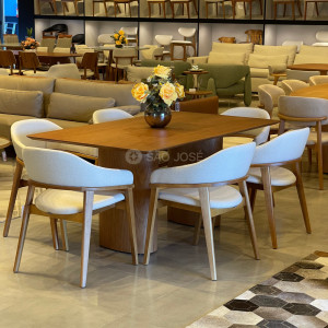 Conjunto Mesa Garda e 6 Cadeiras Pala - São José Store