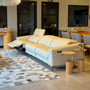 Sofá Croá Salva 3,20m Couro Legítimo Abertura Elétrica