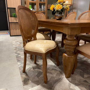 Conjunto Mesa Pés Torneados e Cadeira Medalhão - São José Store - 