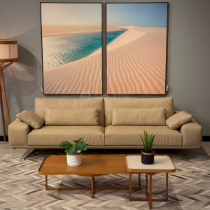 Sofá Téramo Enele 2,80m em Couro Legítimo