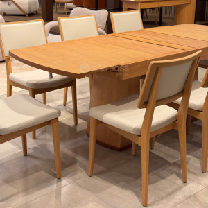 Conjunto Mesa Extensível Ilhabela 1,62/2,22m e 8 Cadeiras Dina Soft - 