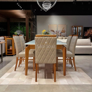 Mesa de Jantar Valencia e 6 Cadeiras Carpi - São José Store - 
