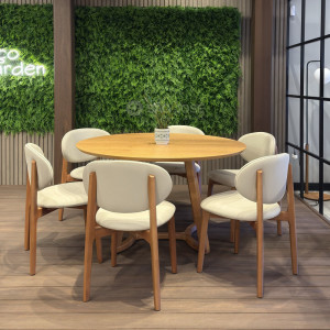 Conjunto Mesa Redonda Milo e 6 Cadeiras Camboriú - 