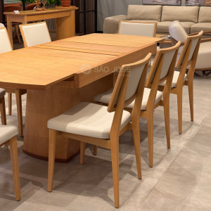 Conjunto Mesa Extensível Ilhabela 1,62/2,22m e 8 Cadeiras Dina Soft - 