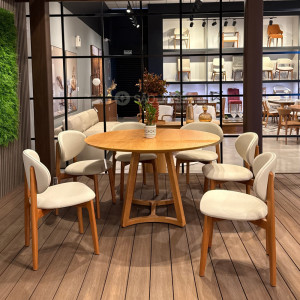 Conjunto Mesa Redonda Milo e 6 Cadeiras Camboriú - 
