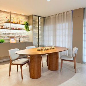 Conjunto Mesa Orgânica Tria e 6 Cadeiras Noa - São José Store - 