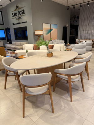 Conjunto Mesa Oval Master e Cadeira Pala - São José Store - 