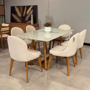Conjunto Mesa Milo e 6 Cadeiras Calci - São José Store