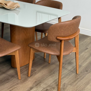 Conjunto Mesa Garda Vidro e Cadeira Monic - São José Store - 
