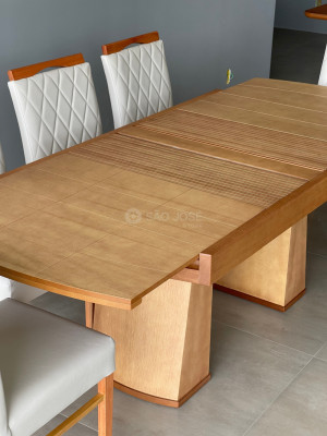 Conjunto Mesa Extensível Ilhabela 1,62/2,22m e 6 Cadeiras Carpi  - São José Store - 
