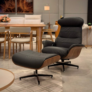 Poltrona Paige com Puff Salva