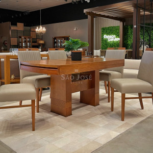 Conjunto Mesa Extensível Atlanta e Cadeira Catânia - São José Store - 