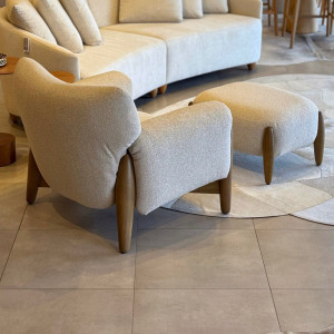 Poltrona Camaquã Com Puff Estofado Jardim - 